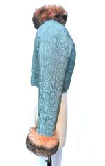Jean Paul Gaultier quilted cropped jacket with fur details, Sz. S