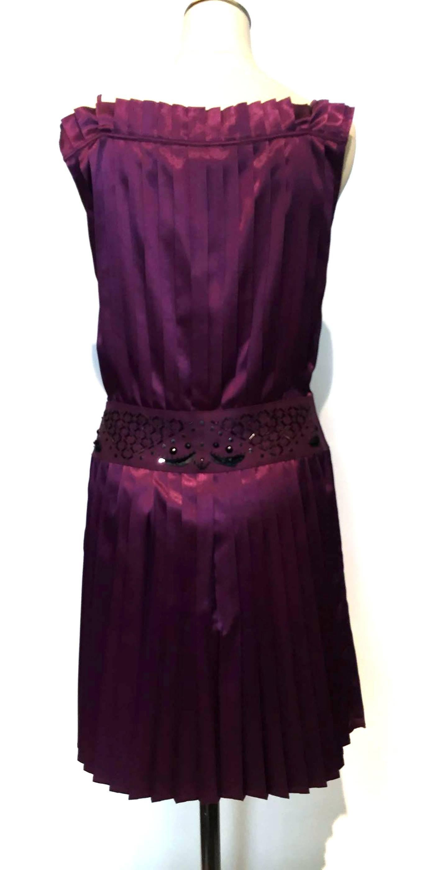 Fendi lilac silk dress 20s style, Sz. XS In Excellent Condition For Sale In Berlin, DE