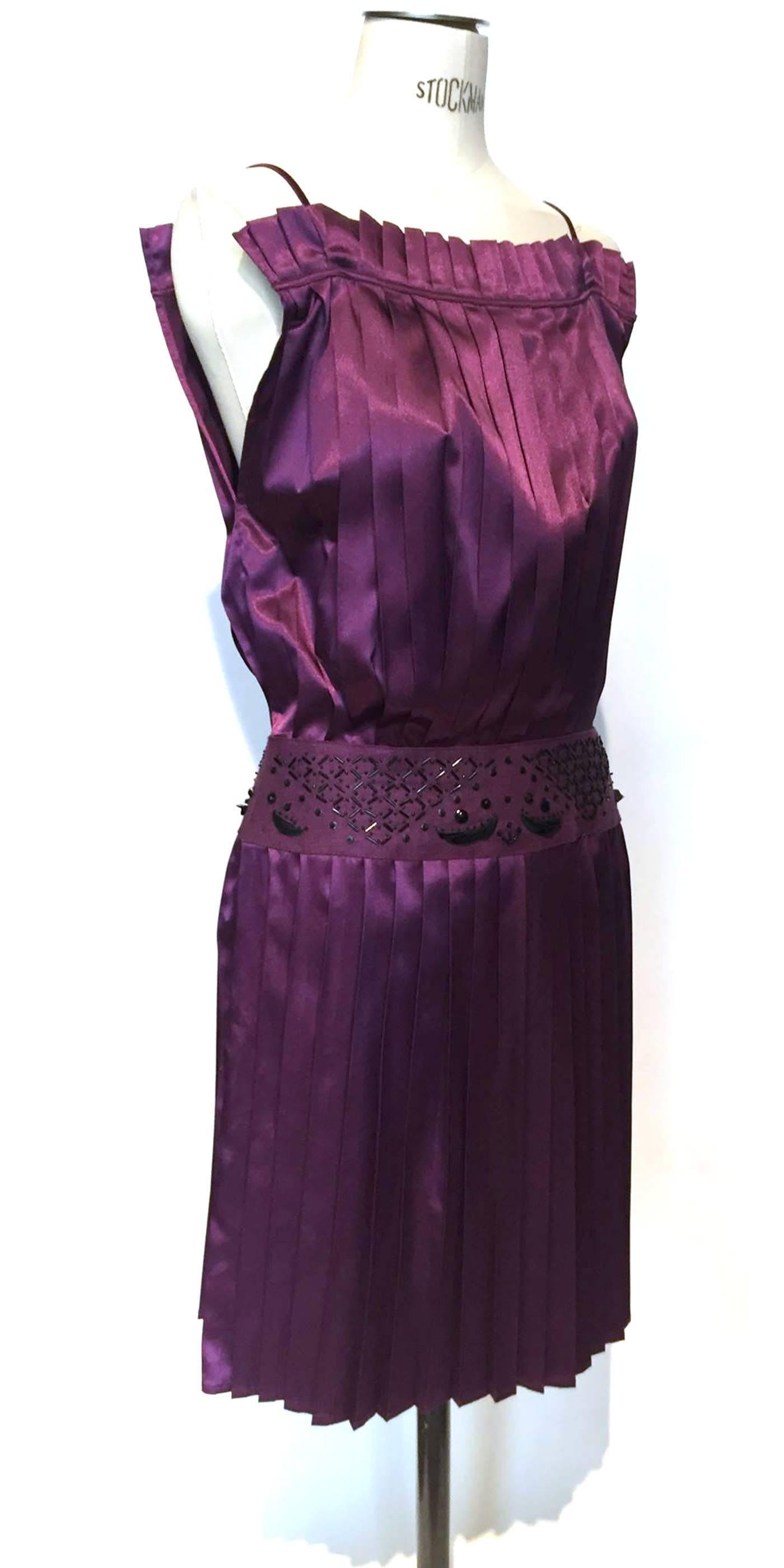 Women's Fendi lilac silk dress 20s style, Sz. XS For Sale