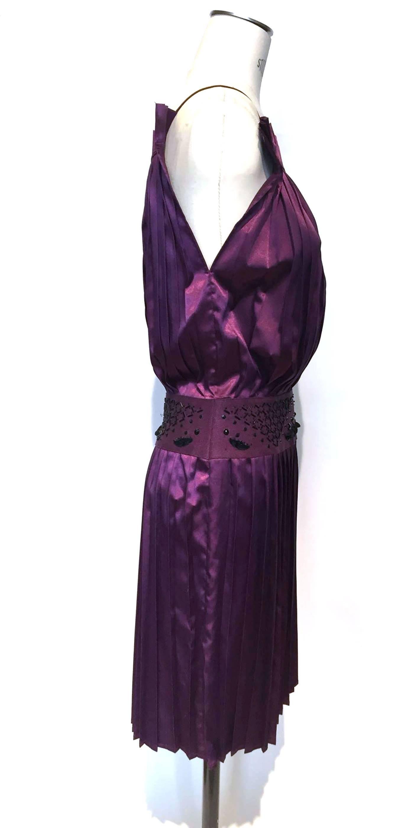Fendi lilac silk dress 20s style, Sz. XS For Sale 2