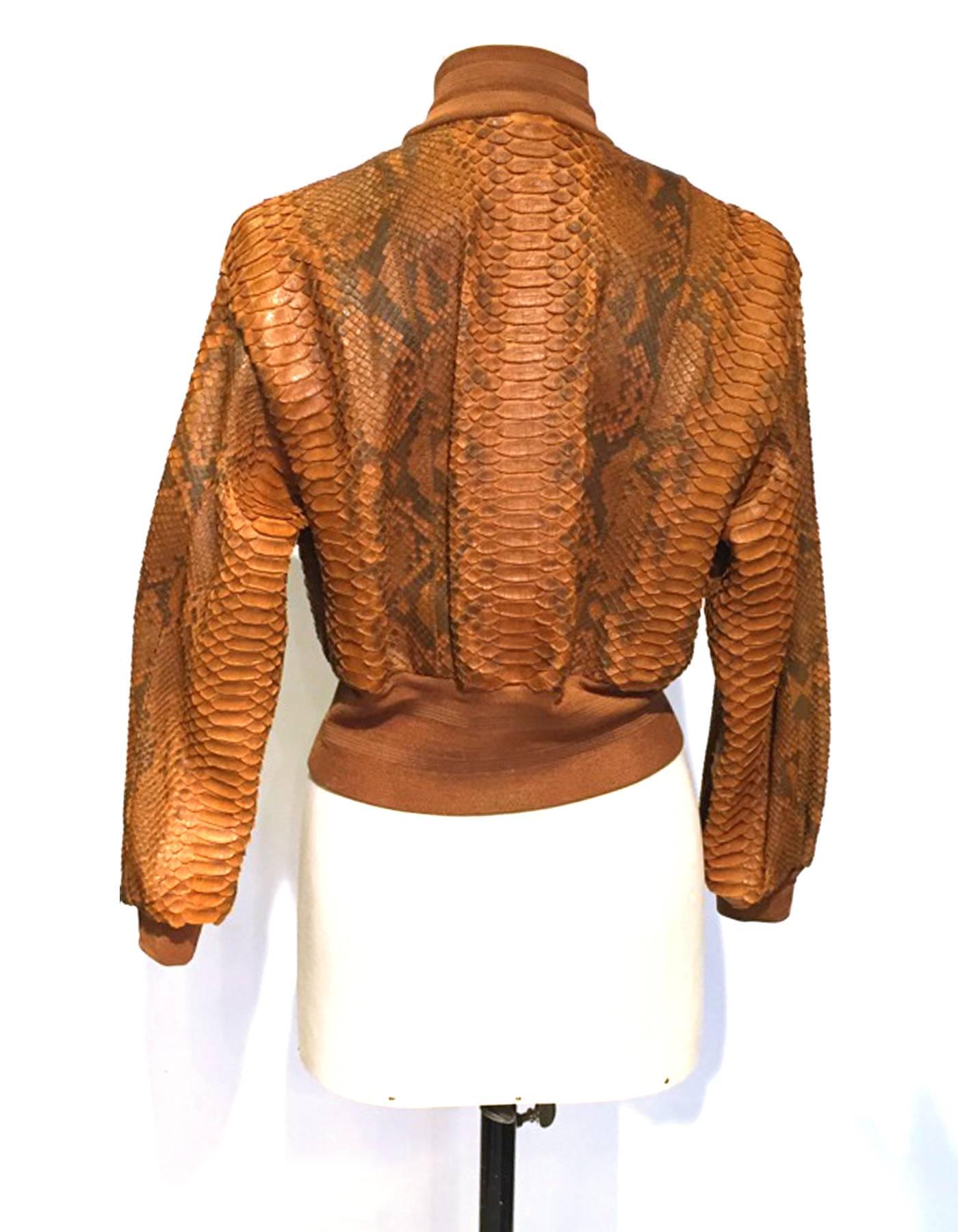 Women's Gianfranco Ferre vintage python bomber jacket from mid 1990s, Sz. S For Sale