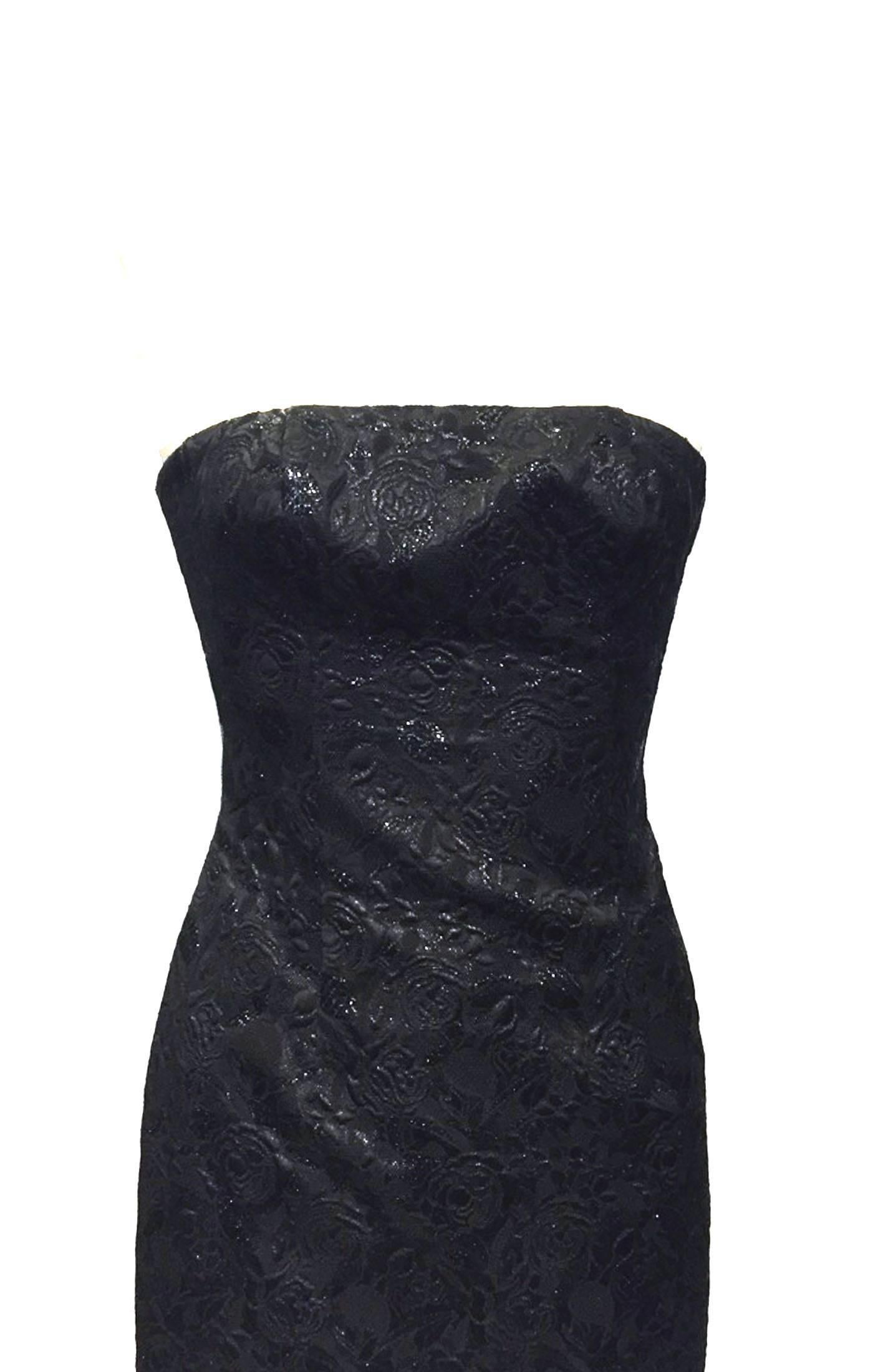 Black Dreamy sleeveless Prada embroidered blk ballgown, Sz. s For Sale