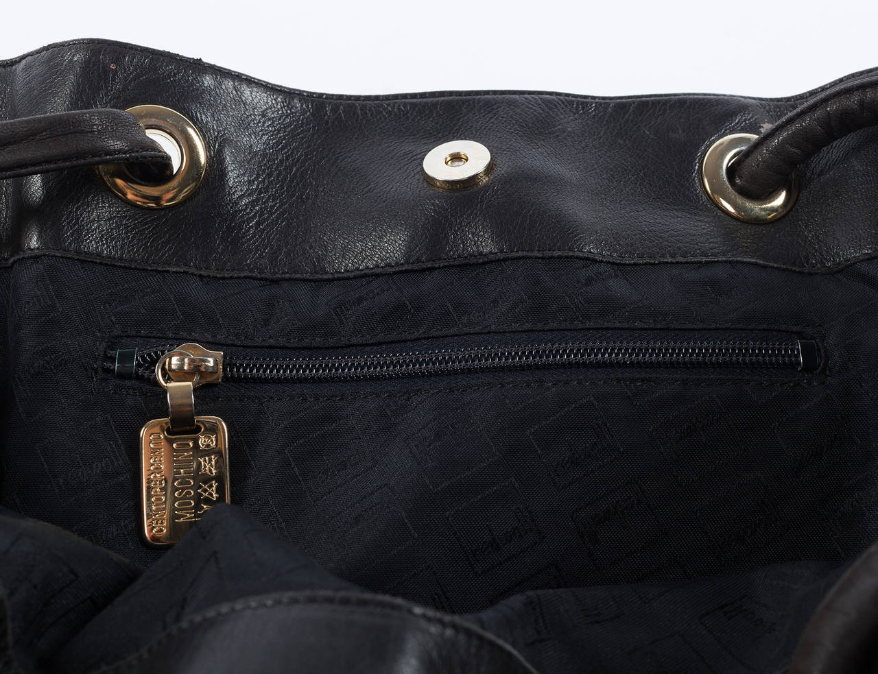 Moschino Vintage 90's Large Tote Bag with gold studs 4