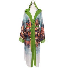 Jean Paul Gaultier Soleil Silk printed robe, Sz. M