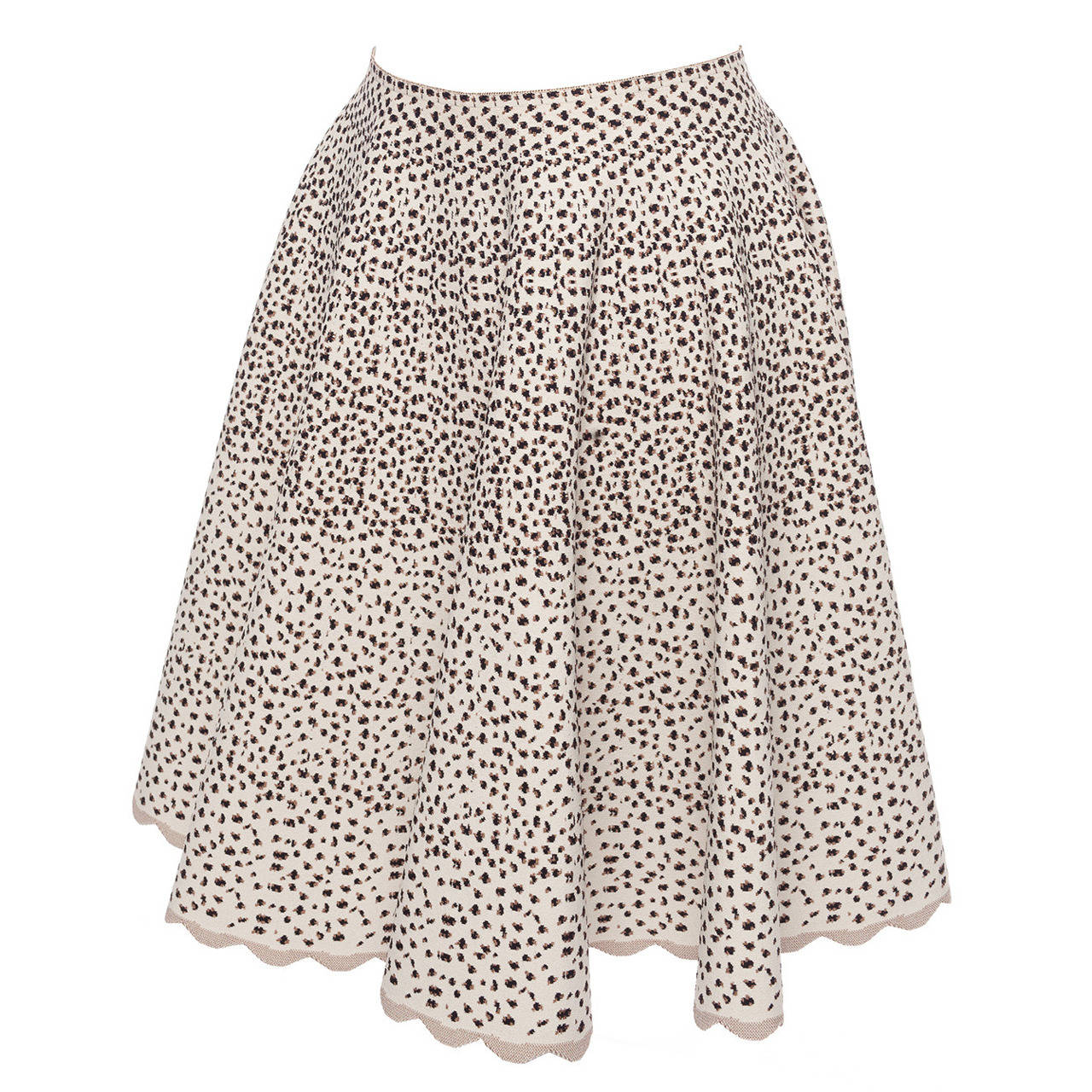 90s Alaia Paris aline knitted cheetah pattern skirt, Sz. M