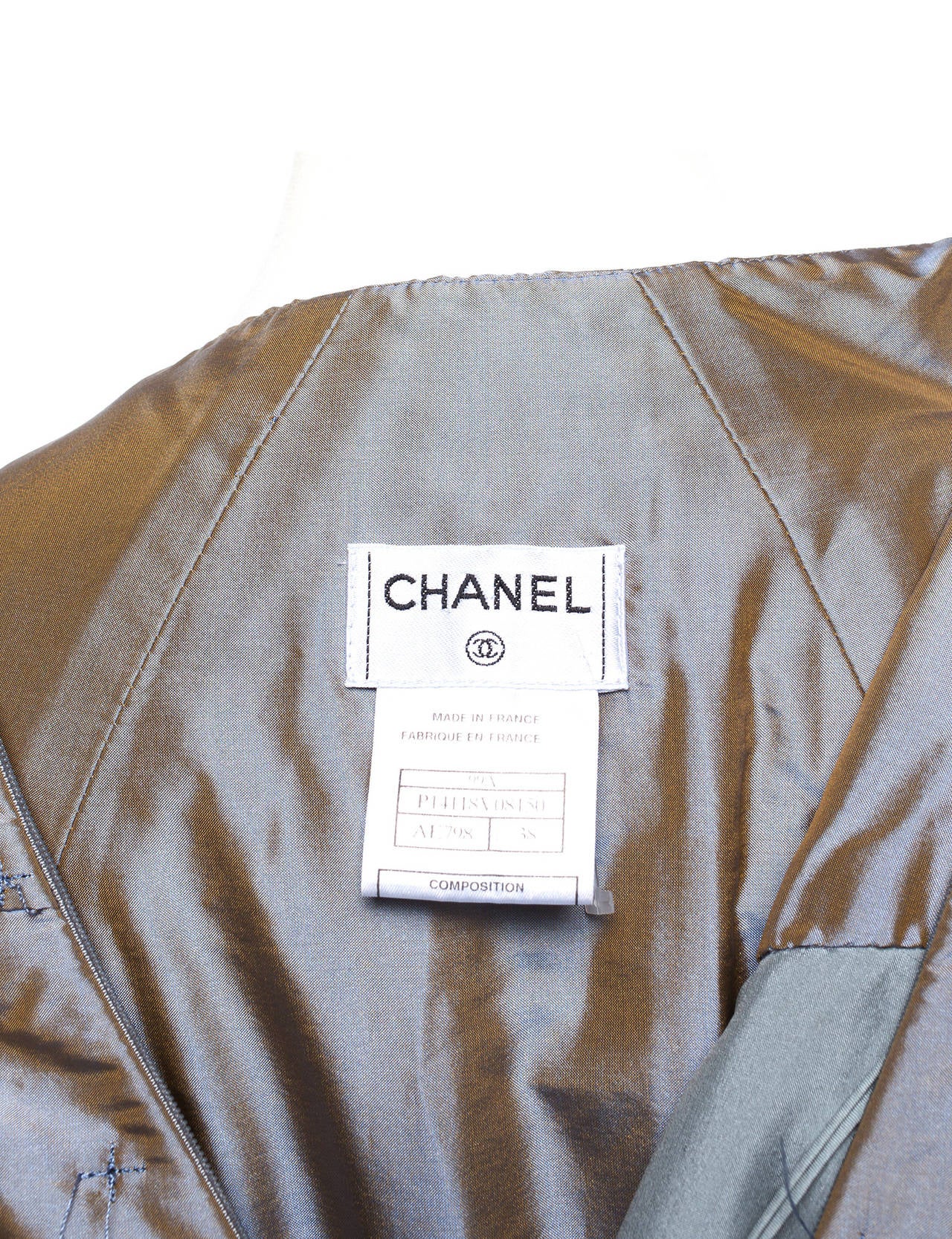 Chanel Iridescent Blue Green High-Waisted Skirt, Sz. S 3