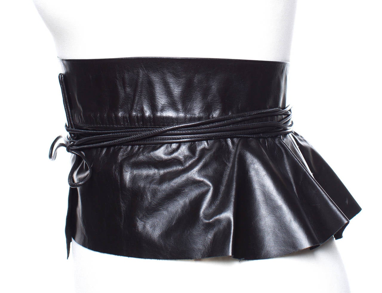 Martin Margiela Vintage Leather Peplum Belt from early 2000's, Sz. L In Excellent Condition In Berlin, DE