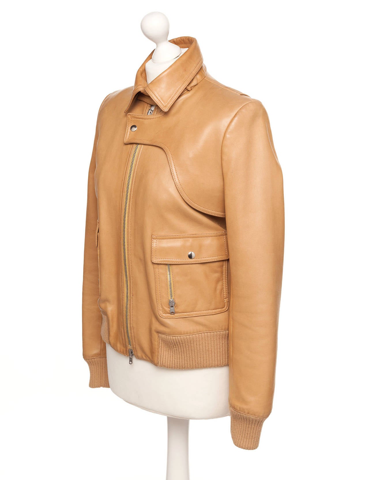 Jacket is of pure quality, multiple details, zipper, front flap closures, butter soft leather. A timeless classic from Chloe.