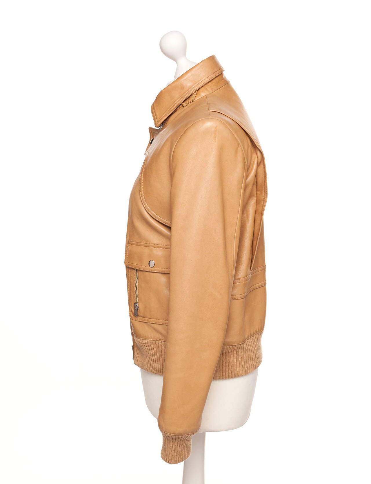 Chloe 90's Lamb Skin Leather Motorcycle Jacket, Sz. S In Excellent Condition In Berlin, DE