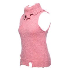 Martin Margiela '99 Rose Sleeveless Turtleneck Pullover, Sz. M