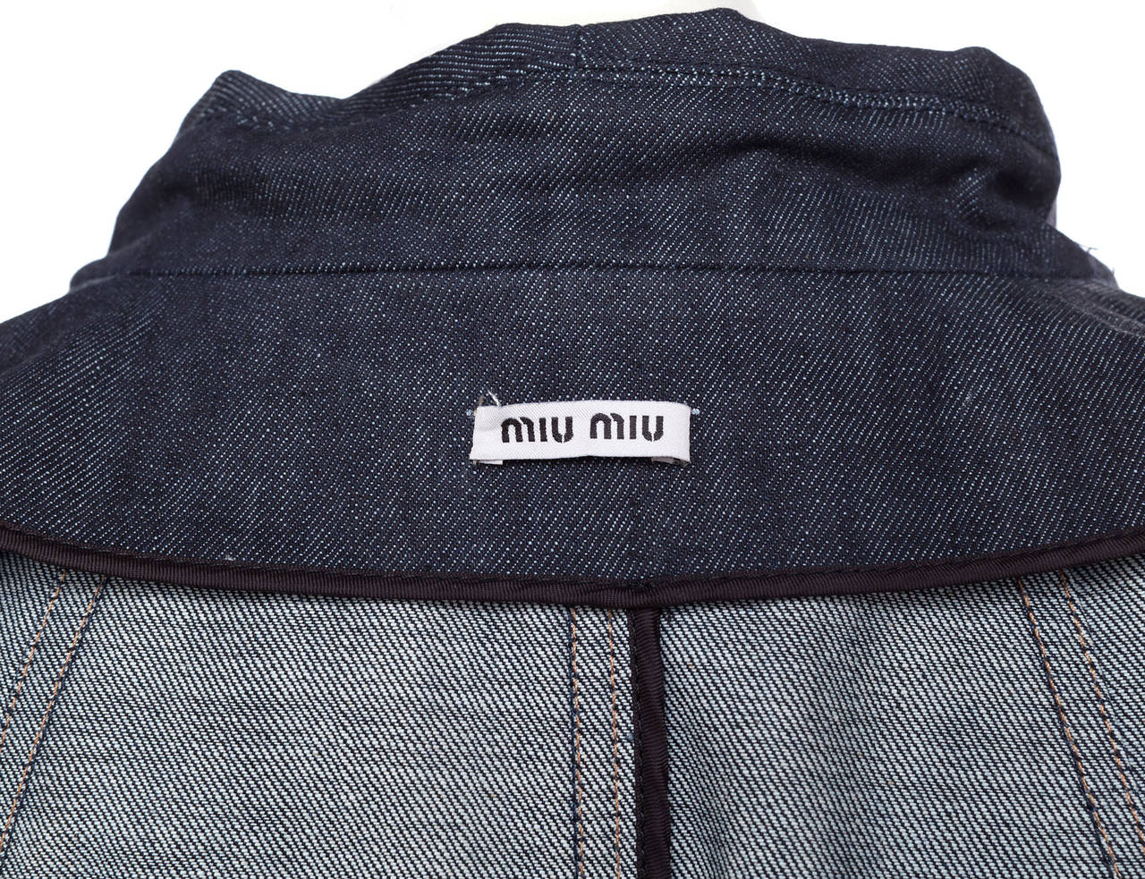 Early 2000s Miu Miu A-line denim jacket, Sz. M 5