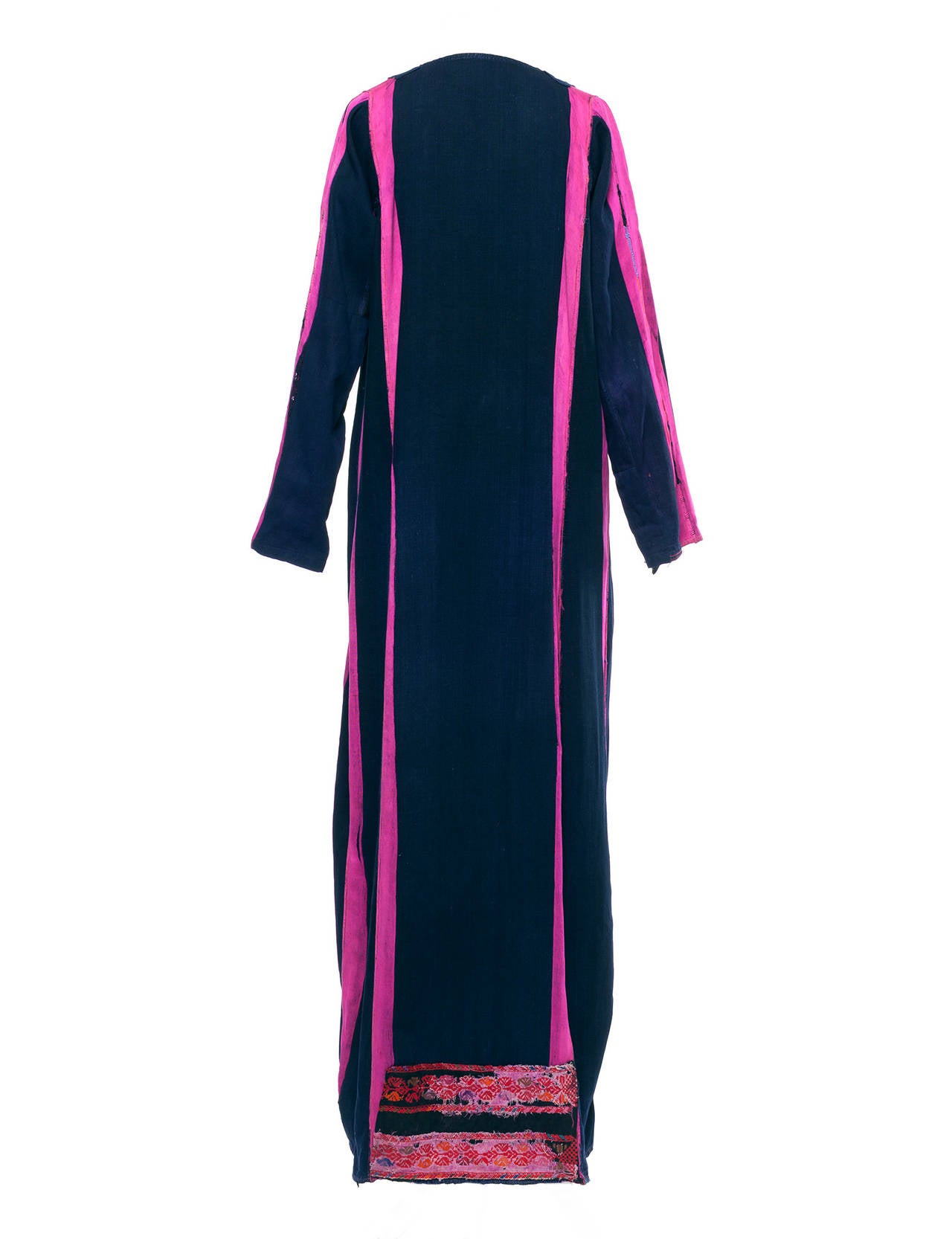 Women's 70s Vintage Palestinian Caftan with multi fabric details, Sz.S