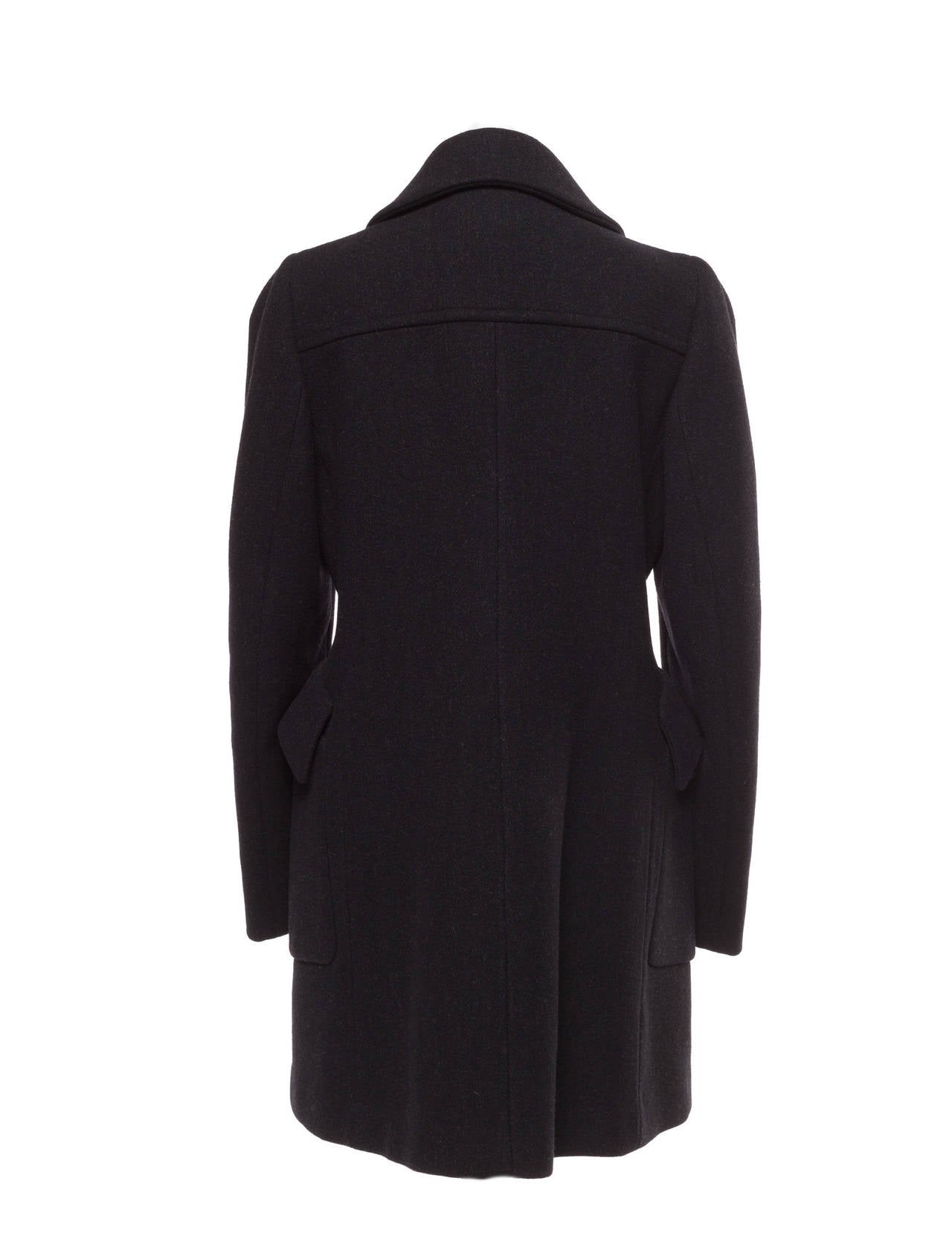 Prada minimal Wool coat with collar detail and large pockets, Sz. M 1
