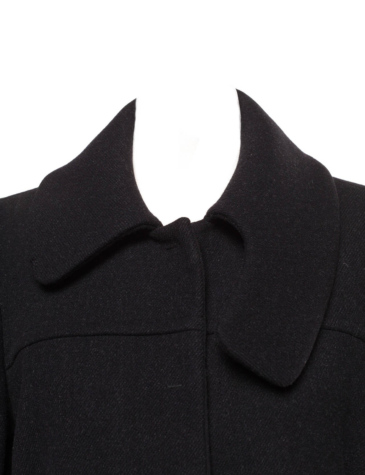 Prada minimal Wool coat with collar detail and large pockets, Sz. M 2