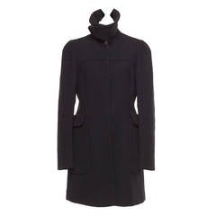 Prada minimal Wool coat with collar detail and large pockets, Sz. M