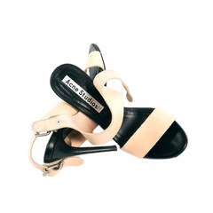 Acne Studios tillie leather sandels in Nude and black colors, Sz. 8.5