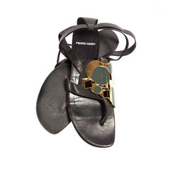 Pierre Hardy Jeweled front flat sandals, Sz. 7.5