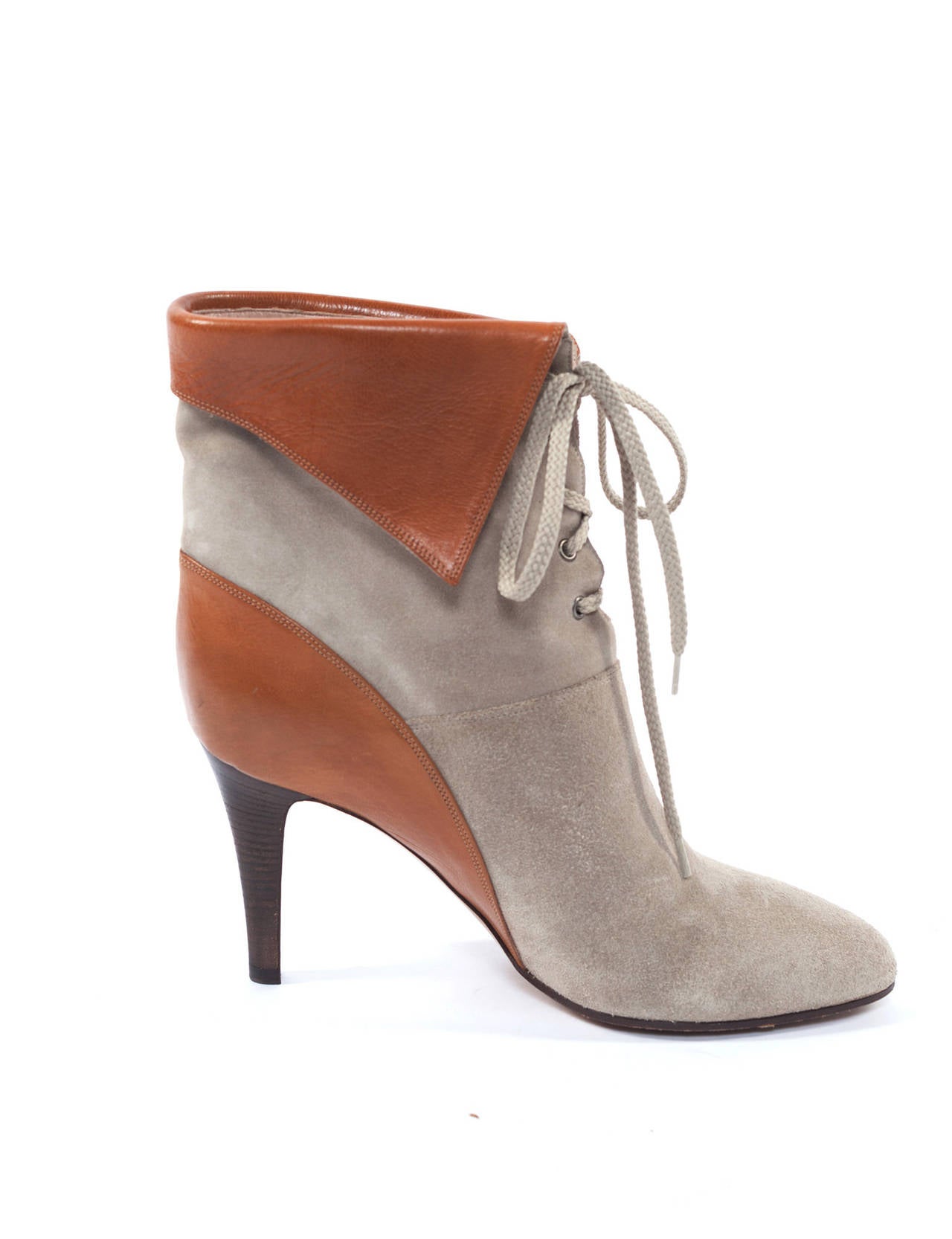 Women's Chloe by Hannah Gibbon Catlyn Suede and leather booties fall 2009, Sz. 8