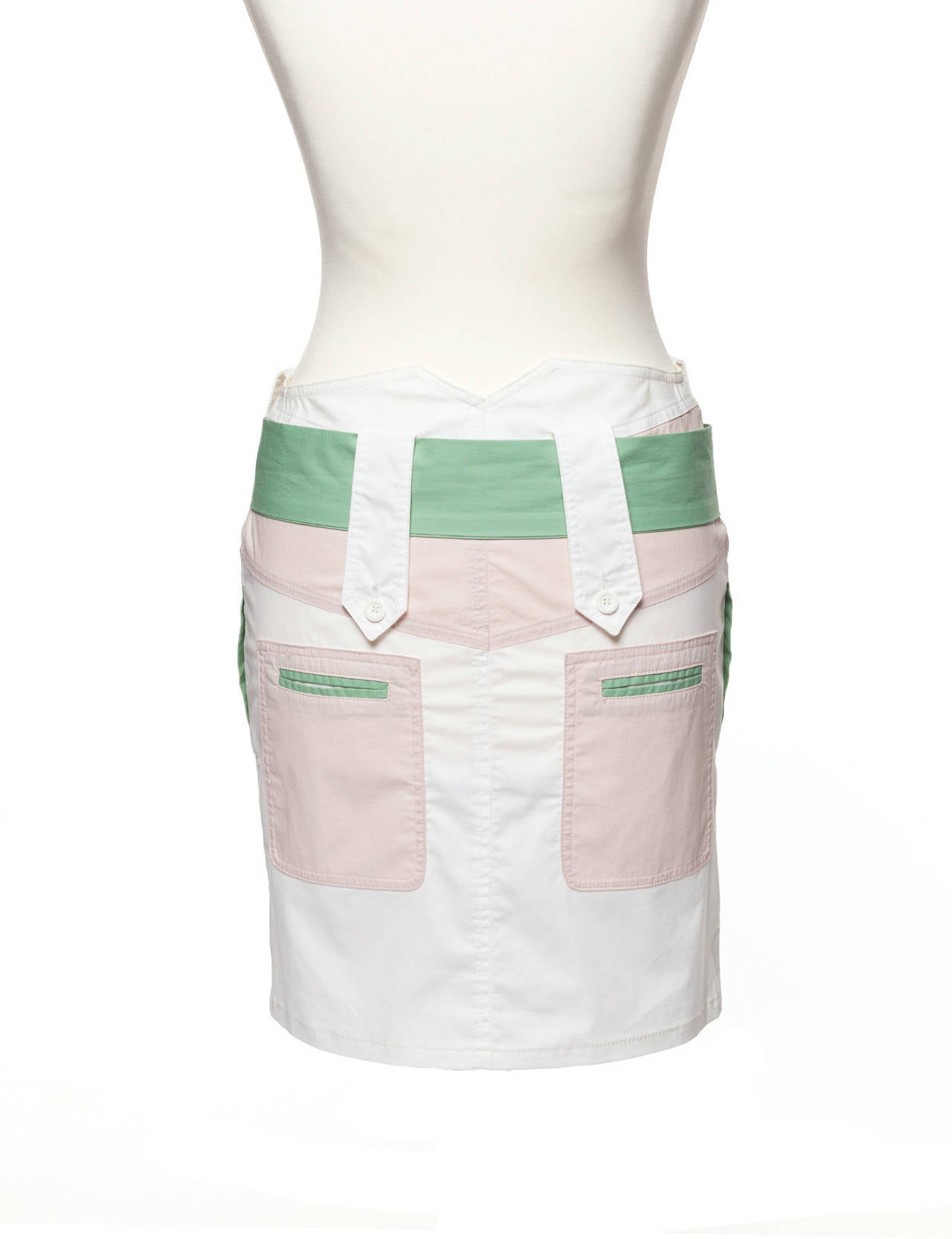 Women's Chloe by Phoebe Philo Spring 2004 color blocked skirt, Sz. 8 For Sale