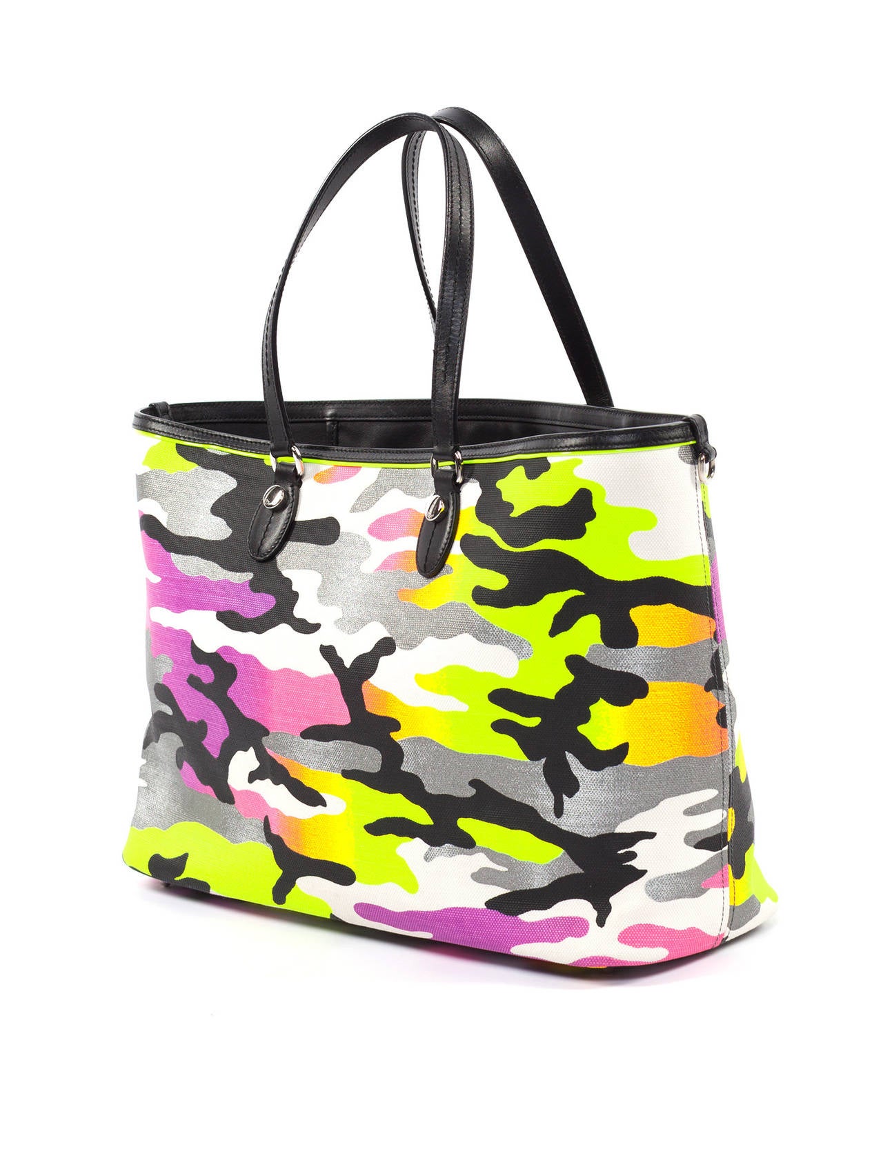 Beige Dior X Anselm Rhyle Neon Camouflage large tote bag from SS 2012