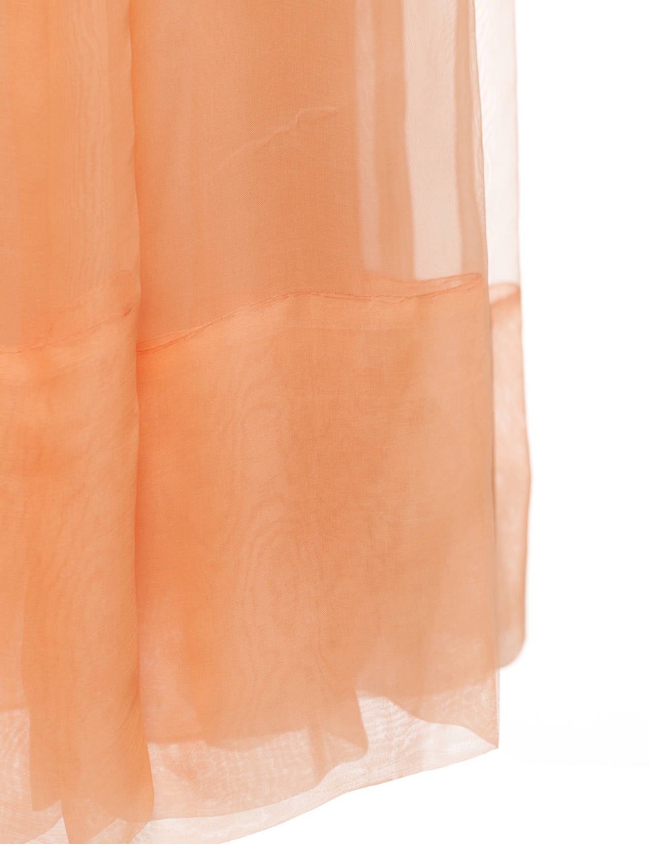 Chloe by Phoebe Philo Fluo Orange sheer skirt, Sz. 10 For Sale 3