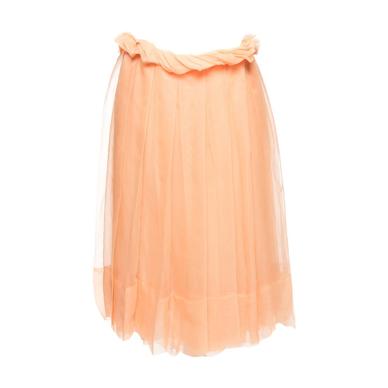 Chloe by Phoebe Philo Fluo Orange sheer skirt, Sz. 10 For Sale