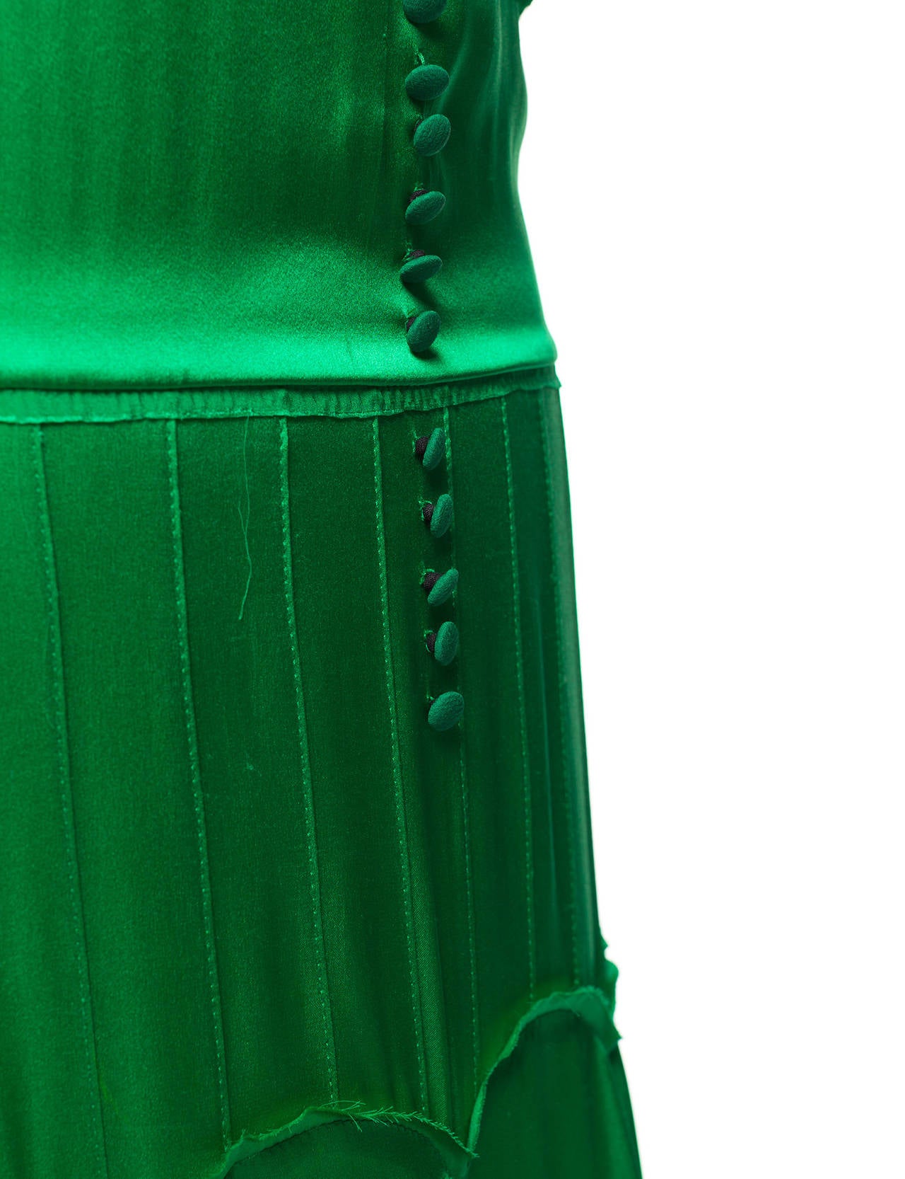 Chloe By Phoebe Philo green silk 1920's style evening dress, Sz. S 3