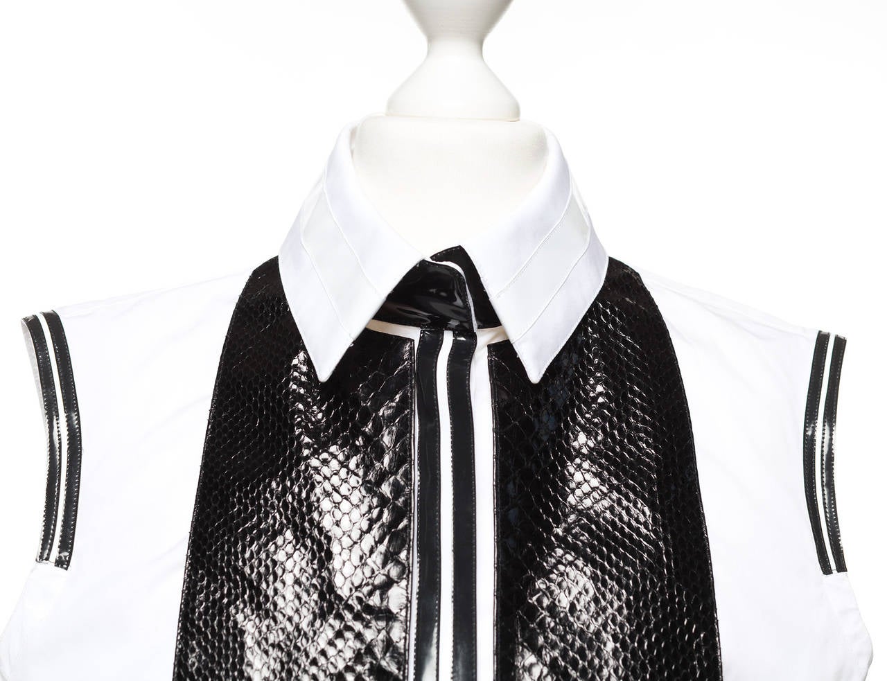 Balenciaga By Nicolas Ghesquiere Sleeveless shirt with python details, Sz. M 4