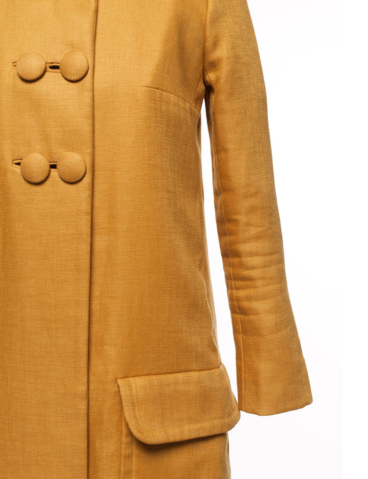 Women's Chloe by Phoebe Philo Mustard linen 60's style coat, Sz. S