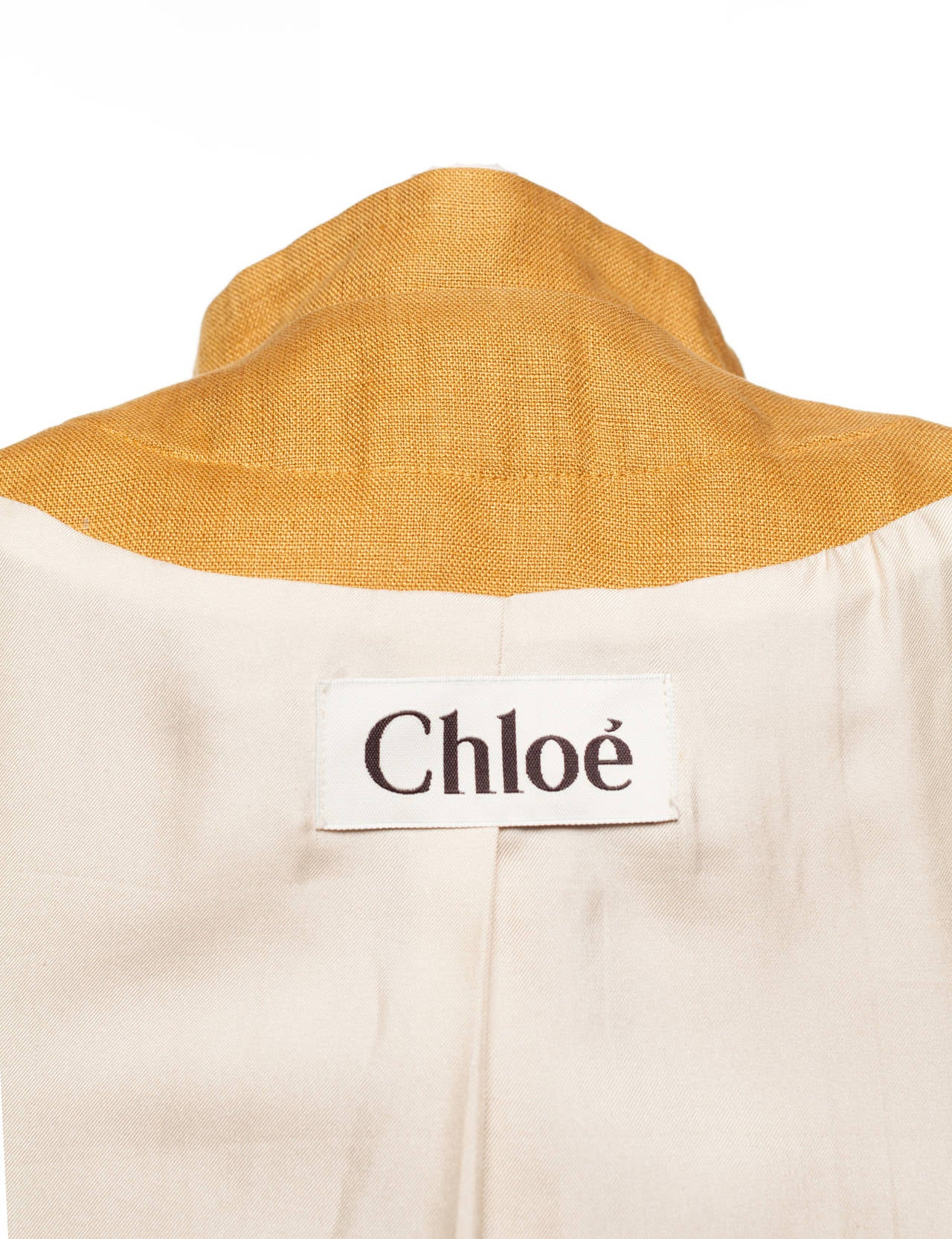 Chloe by Phoebe Philo Mustard linen 60's style coat, Sz. S 3