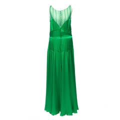 Chloe By Phoebe Philo Abendkleid aus grüner Seide im Stil der 1920er Jahre, Gr. S