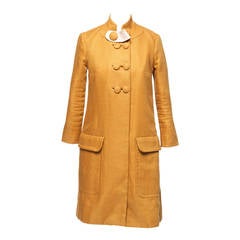 Chloe by Phoebe Philo Mustard linen 60's style coat, Sz. S