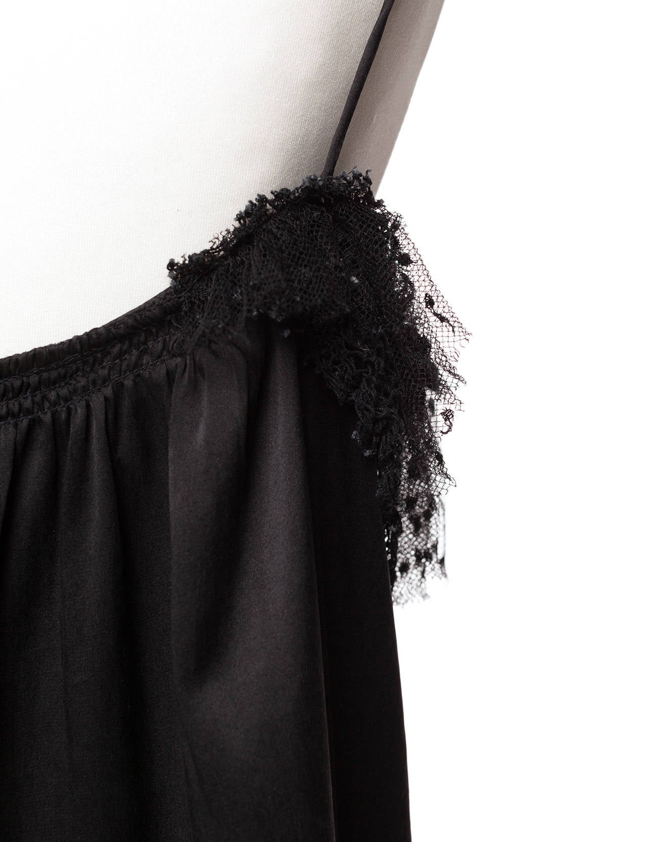Balenciaga le Dix black silk camisole with lace flaps, Sz. S 1