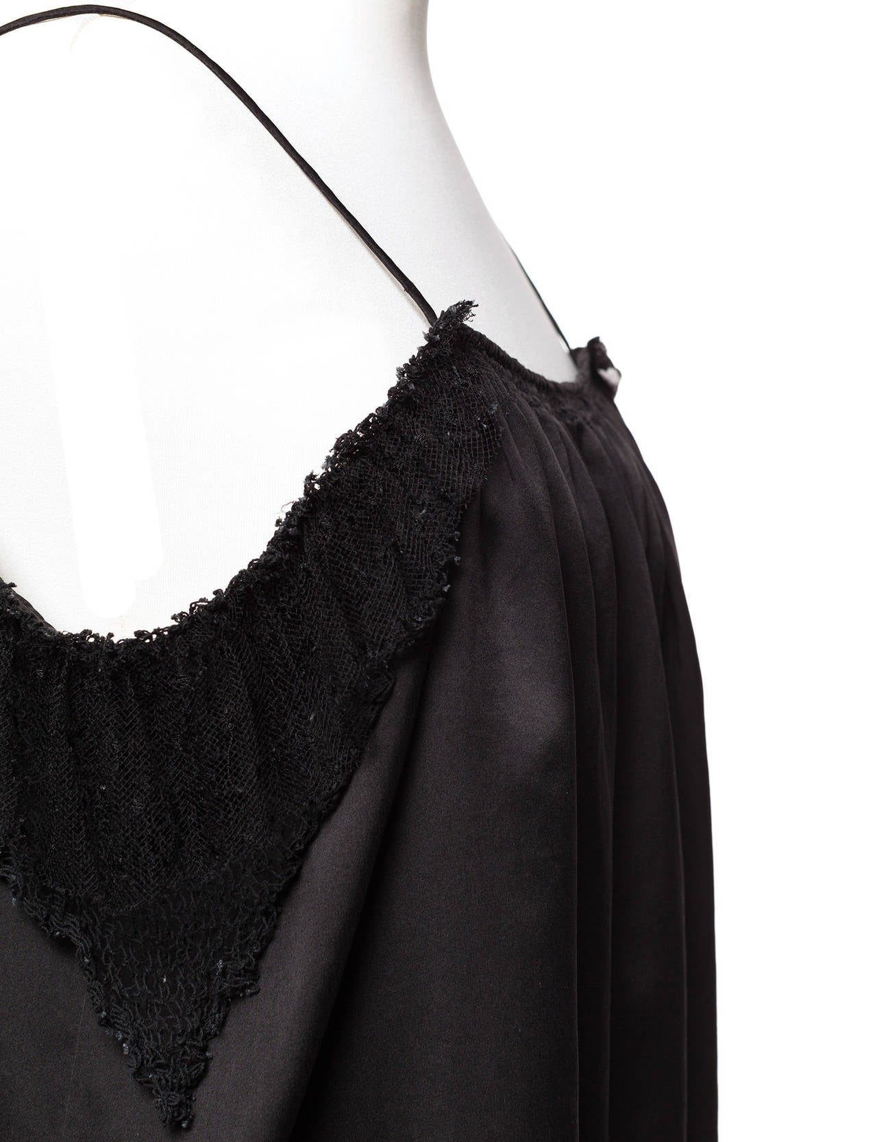 Balenciaga le Dix black silk camisole with lace flaps, Sz. S 2
