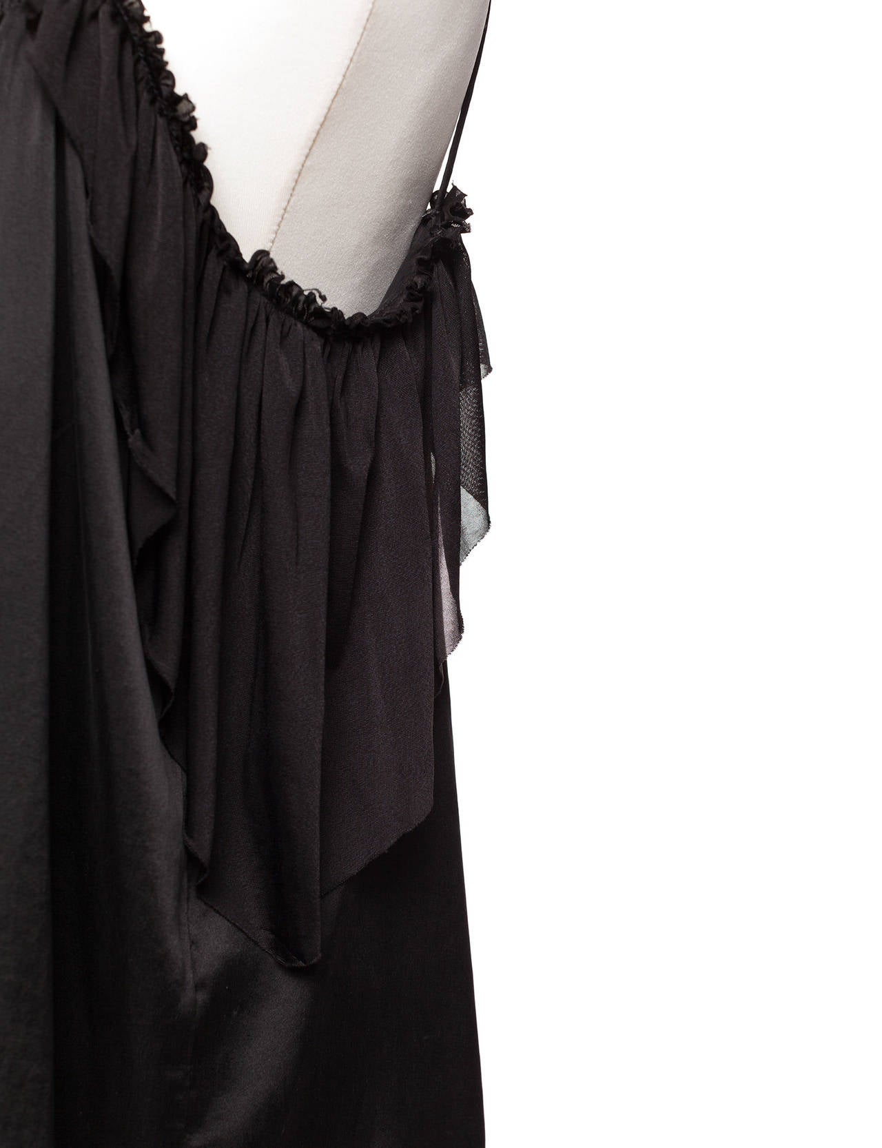 Balenciaga le Dix black silk camisole with lace flaps, Sz. S 3