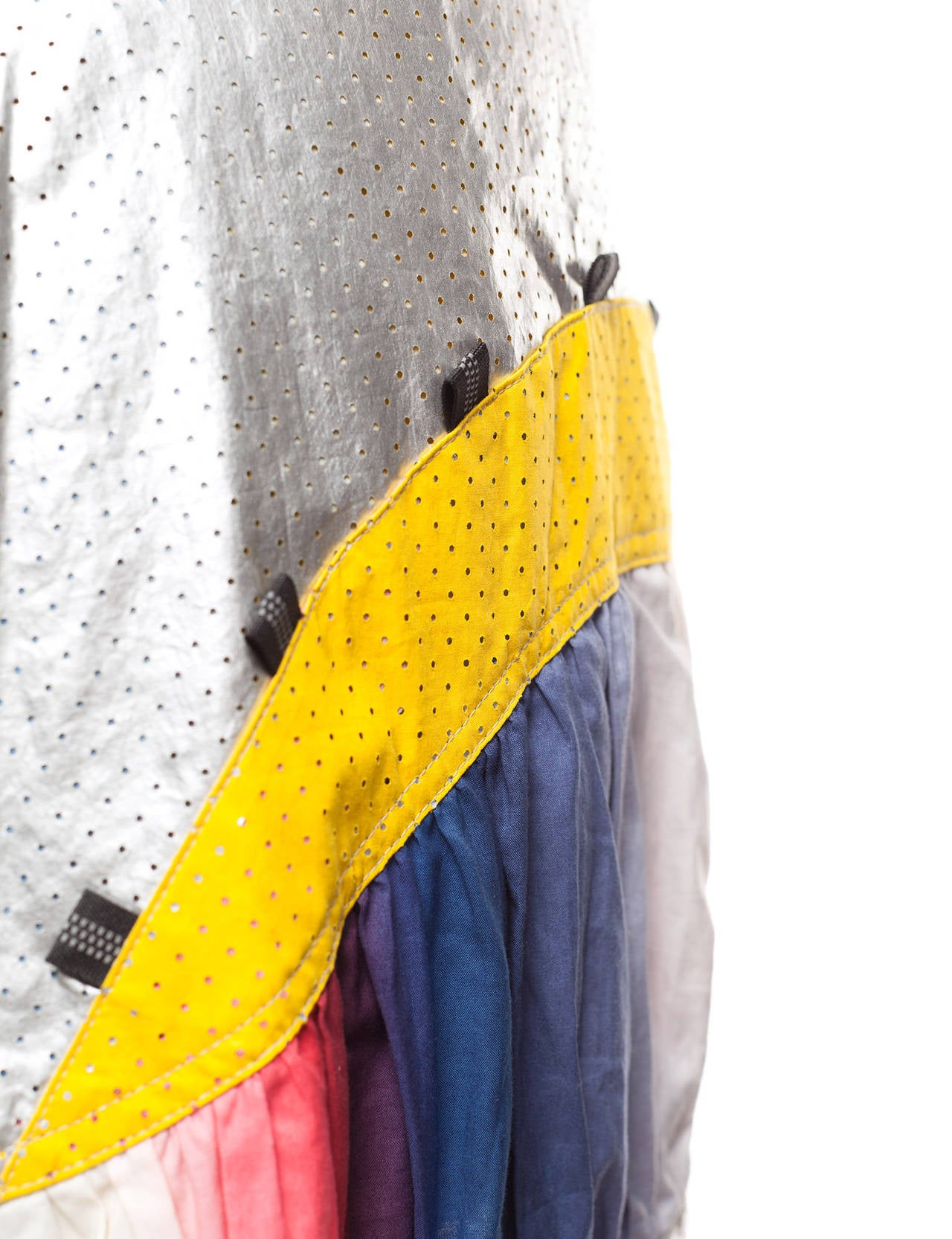 Issey Miyake 90's irregular Multi Fabrics skirt, Sz.10 For Sale 2
