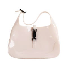 Iconic Gucci by Tom Ford white Jackie hobo rubber shoulder bag
