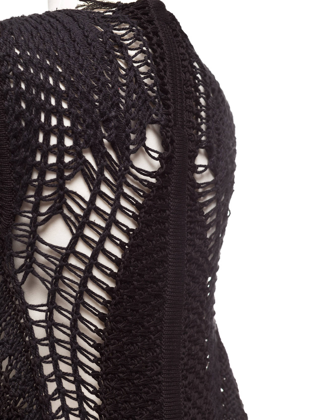Rick Owens Island SS13 crochet vest with asymmetric details, Sz. S 1