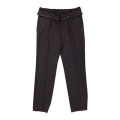 Yves Saint Laurent by Stefano Pilati wool pant with ruffle details SS06, Sz 12