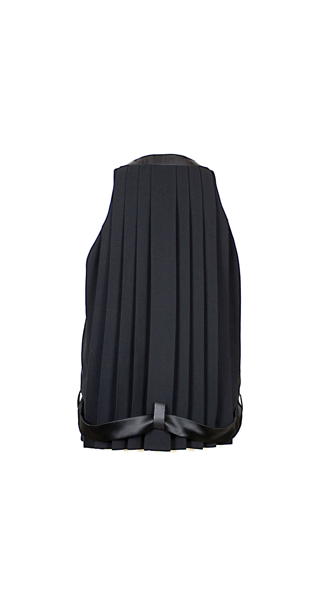 Women's Balenciaga by Nicolas Ghesquière Satin Pleated Black vest