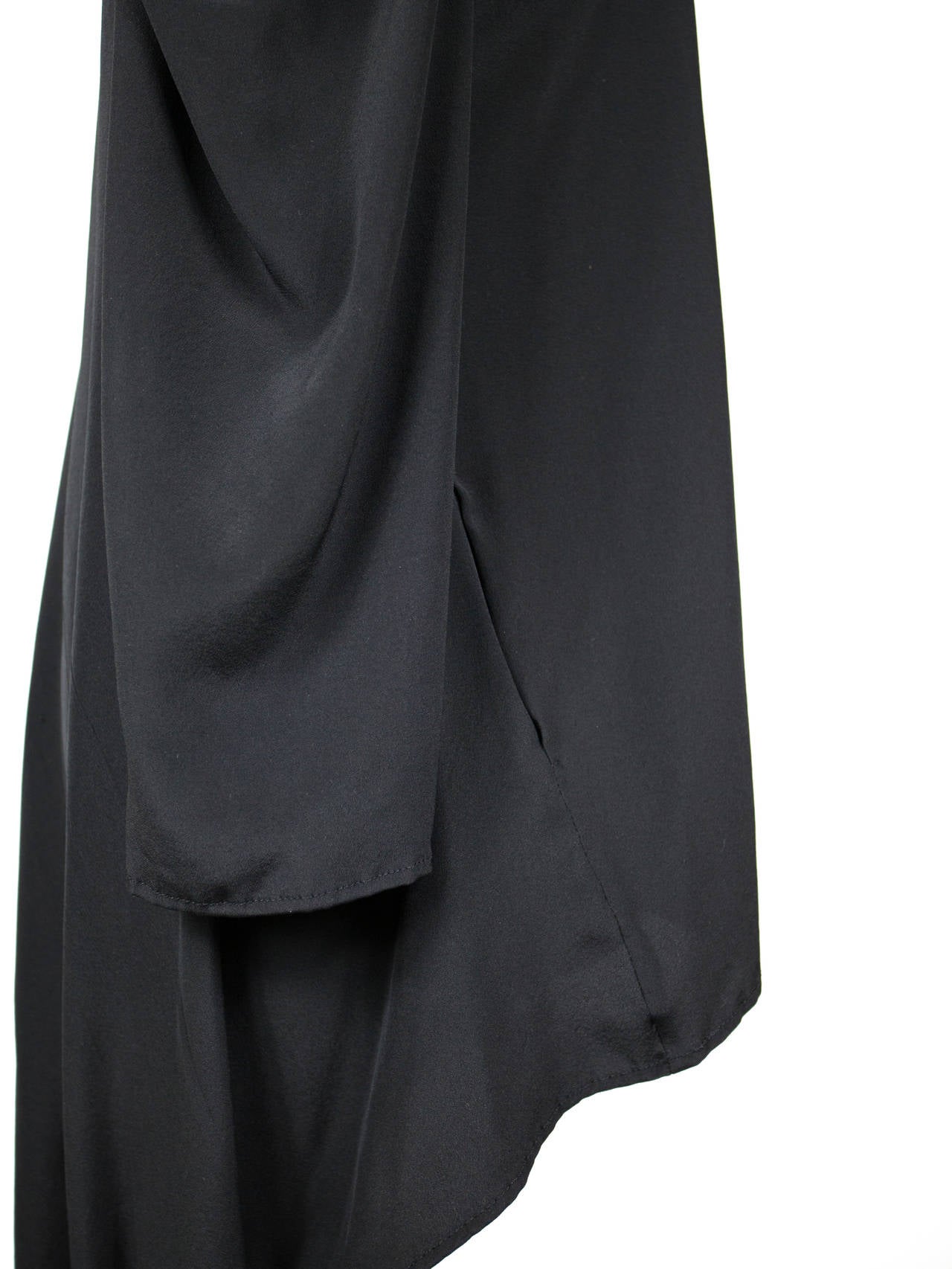 Women's Vintage Yohji Yamamoto 1990's black blouse with crinkly details
