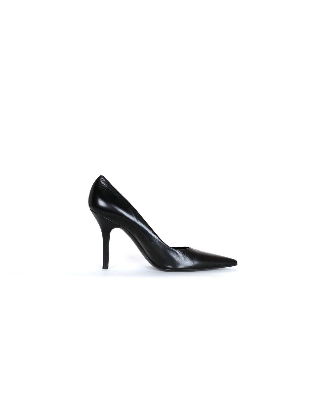 Helmut Lang black pointed pumps with spiked heel In Excellent Condition In Berlin, DE