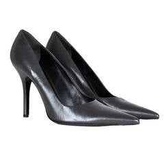 Helmut Lang anthracite pointed pumps with spiked heel