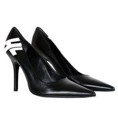Helmut Lang black pointed pumps with spiked heel