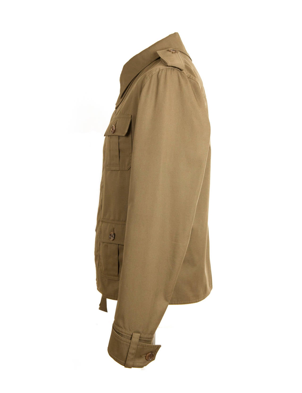 Dior Homme by Hedi Slimane khaki safari jacket from SS07 In Excellent Condition In Berlin, DE
