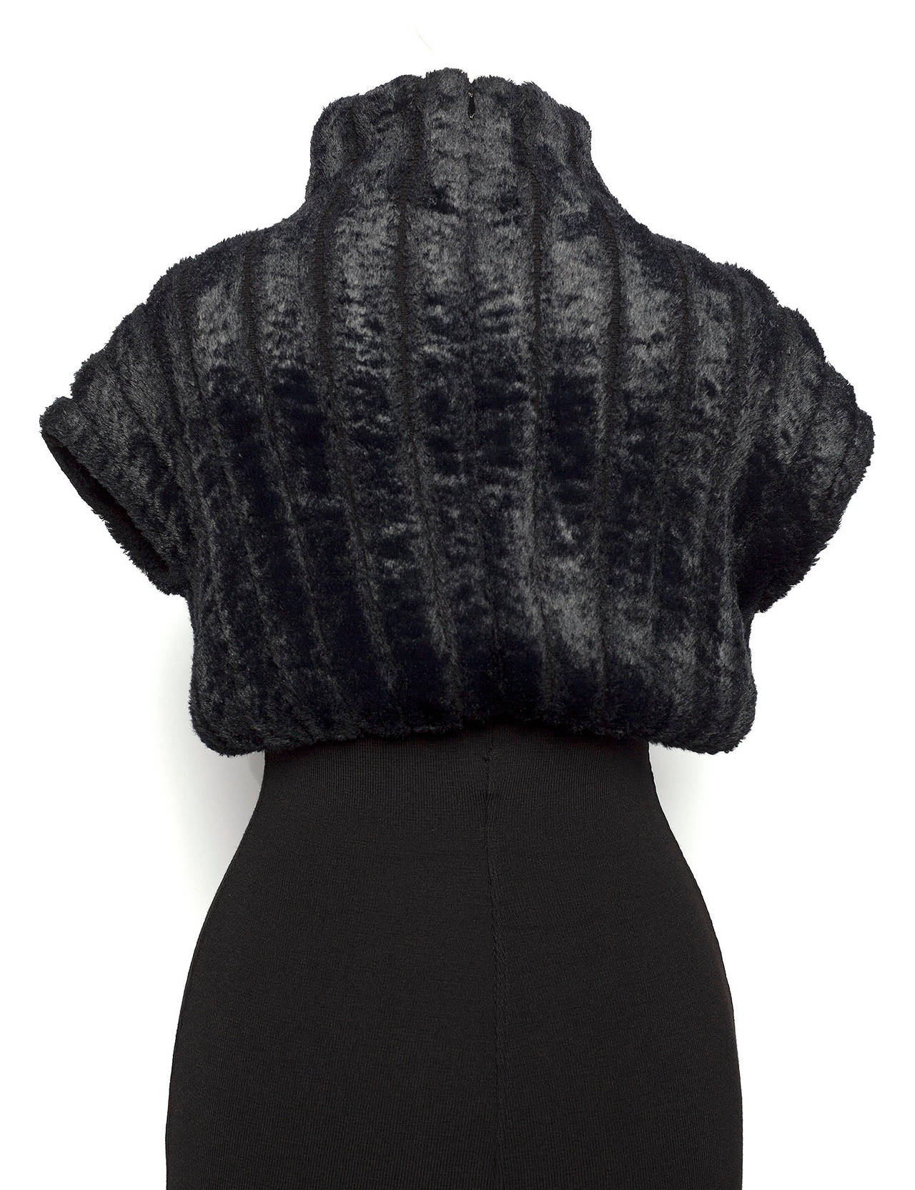 Azzendine Alaia Paris Black Chenille bodycon knit dress 1990's 1