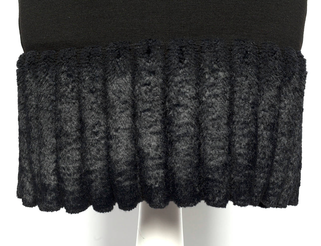 Azzendine Alaia Paris Black Chenille bodycon knit dress 1990's 3