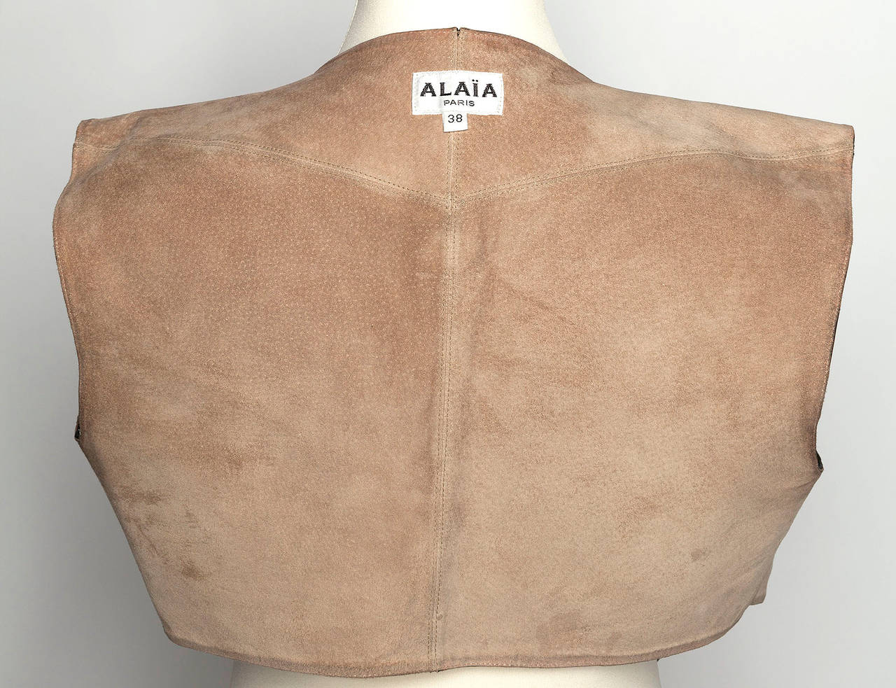 90's Azzendine Alaia Paris Black Leather vest with criss cross straps 3