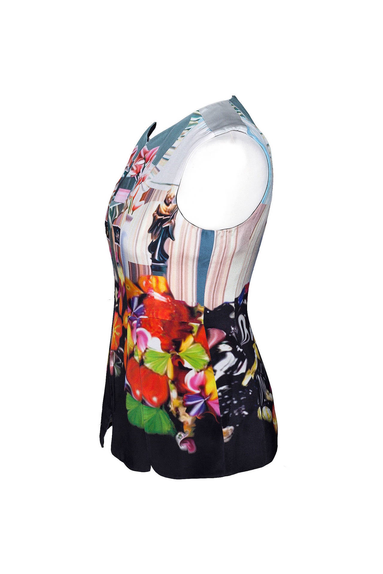 Mary Katranzou photo print sleeveless top in silk, soon to be iconic Mary Katranzous's photo print work is now recognizable in the world of fashion.