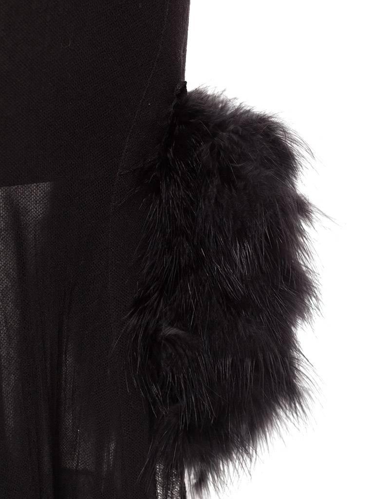 Women's Sonia Rykiel Vintage mesh skirt with Marabou feathered pockets, Sz. M